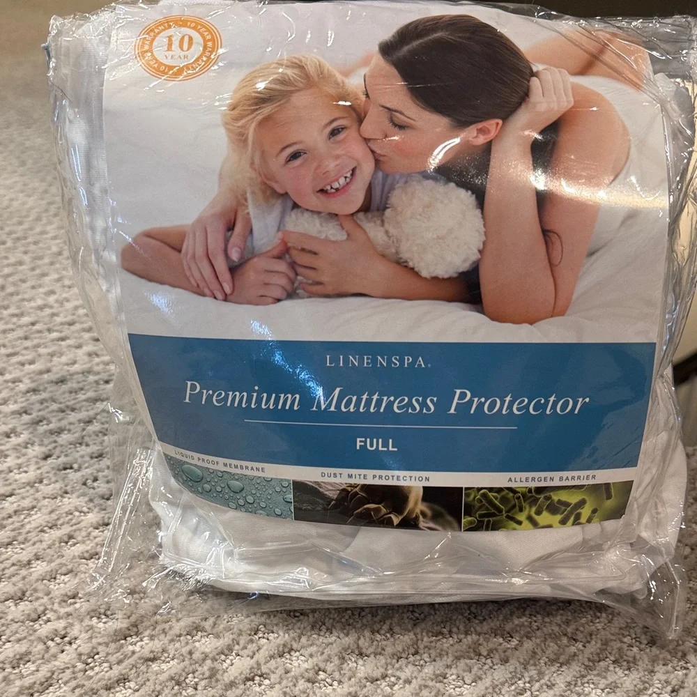 New linenspa White Premium Mattress Protector Water dust mite & allergen barrier